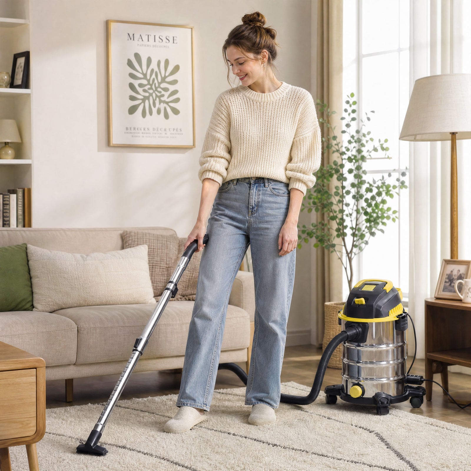 HOMCOM 1400W Vacuum Cleaner, 3-in-1 Wet and Dry Vacuum Cleaner with Blowing Mode and 30L Stainless Steel Tank, Silver Tone