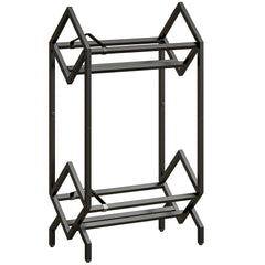HOMCOM 50 CD Storage Rack, 2-Tier Metal CD Storage Unit, Free Standing, Easy to Assemble, Black