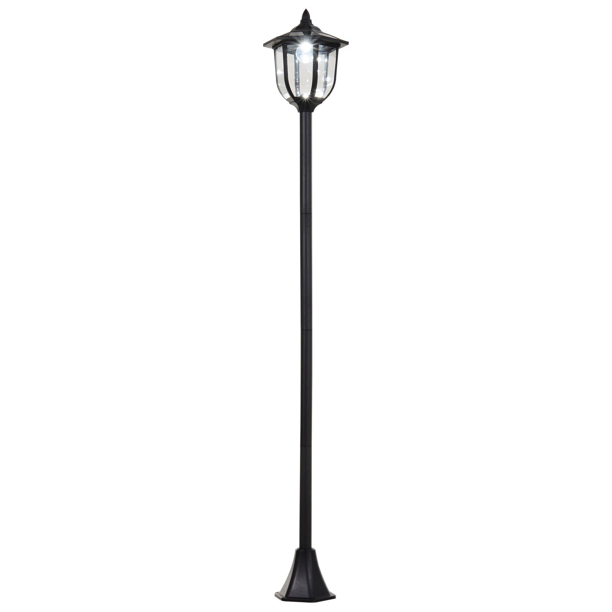 Outsunny Outdoor Garden Solar Post Lamp Sensor Light LED Lantern Bollard Pathway Torch Light 1.77m Tall
