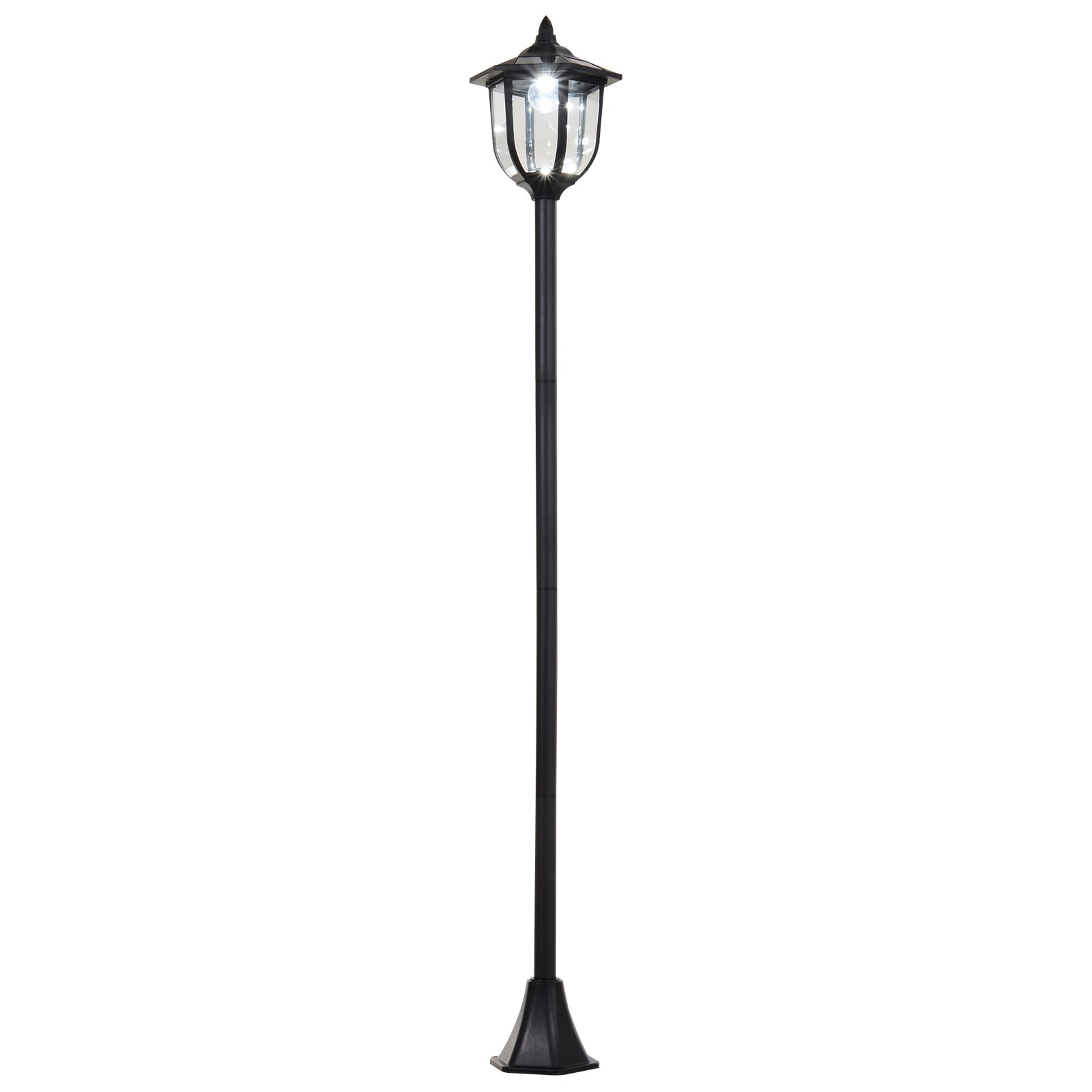 Outsunny Outdoor Garden Solar Post Lamp Sensor Light LED Lantern Bollard Pathway Torch Light 1.77m Tall