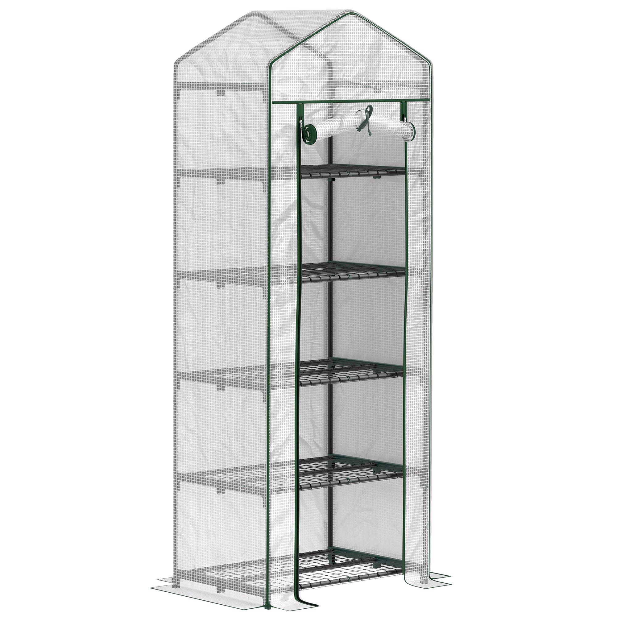 Outsunny 193cm Five Shelf Mini Greenhouse - White