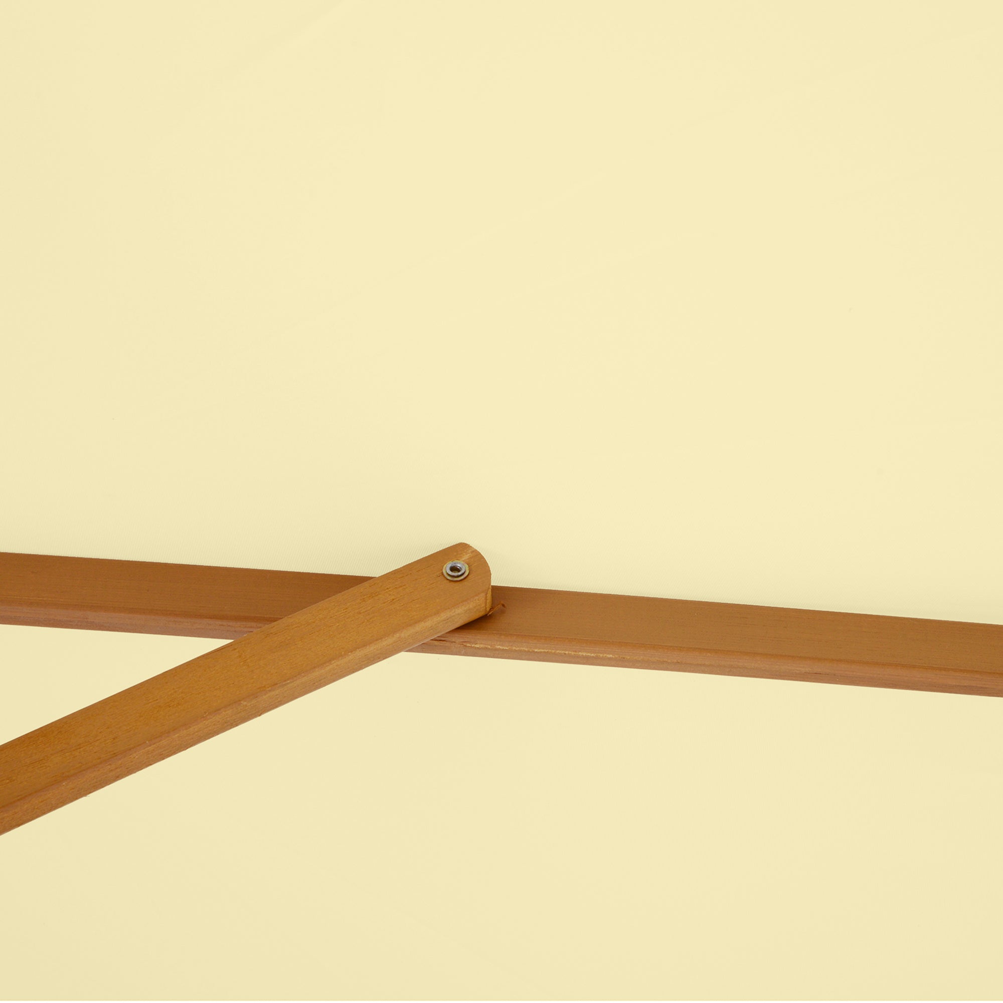 Outsunny 2.5m Wood Garden Parasol Sun Shade Patio Outdoor Wooden Umbrella Canopy, Table Market Umbrella with Vent, 38mm Pole, Rope Pulley Mechanism, Cream White