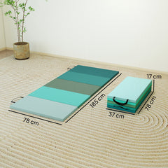 SPORTNOW 6FT Foldable Gymnastics Mat, Crash Exercise Pad, 3.2 cm Thick  Workout Mat with Handles for Home Training, Mixed Green