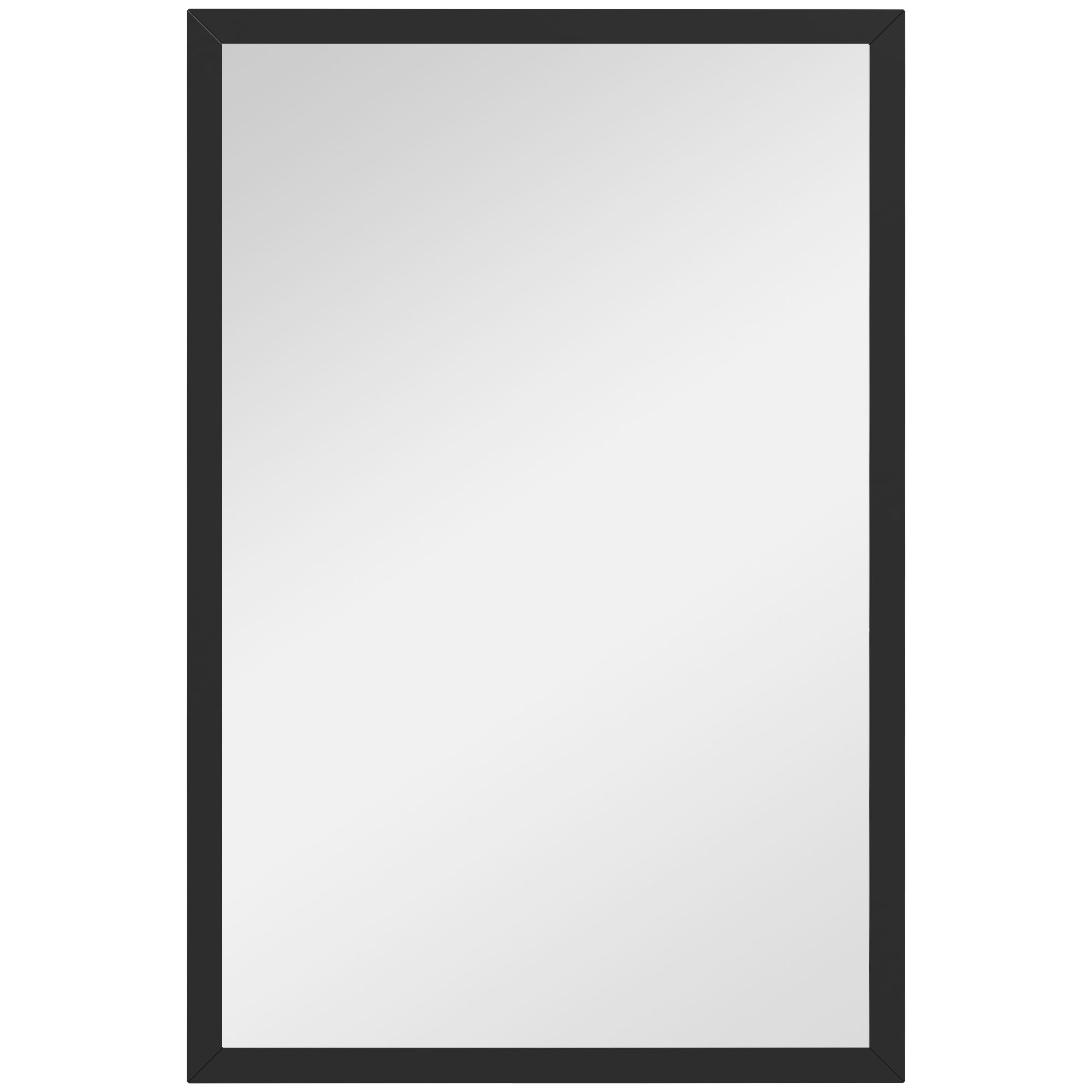 HOMCOM Wall Bathroom Mirror, 60 x 40 cm Wall-Mounted Mirror for Living Room, Bedroom, Hallway, Black