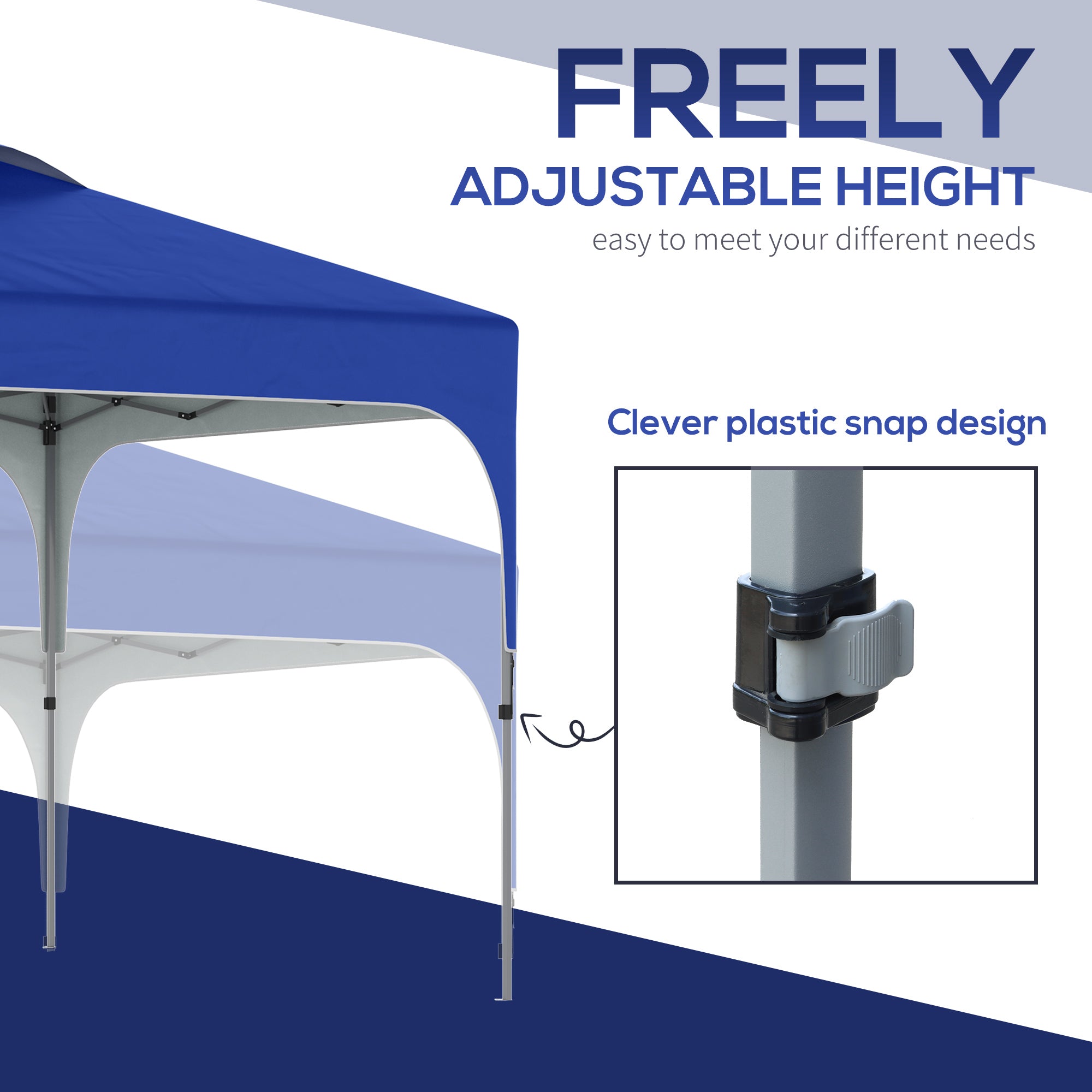 Outsunny 3 x 3(M) Pop Up Gazebo, UPF 50+ Foldable Canopy Tent with Wheeled Carrybag, 4 Leg Weight Bags, Height Adjustable Marquee Shelter 1 person easy setup for Outdoor Garden Patio Party, Blue