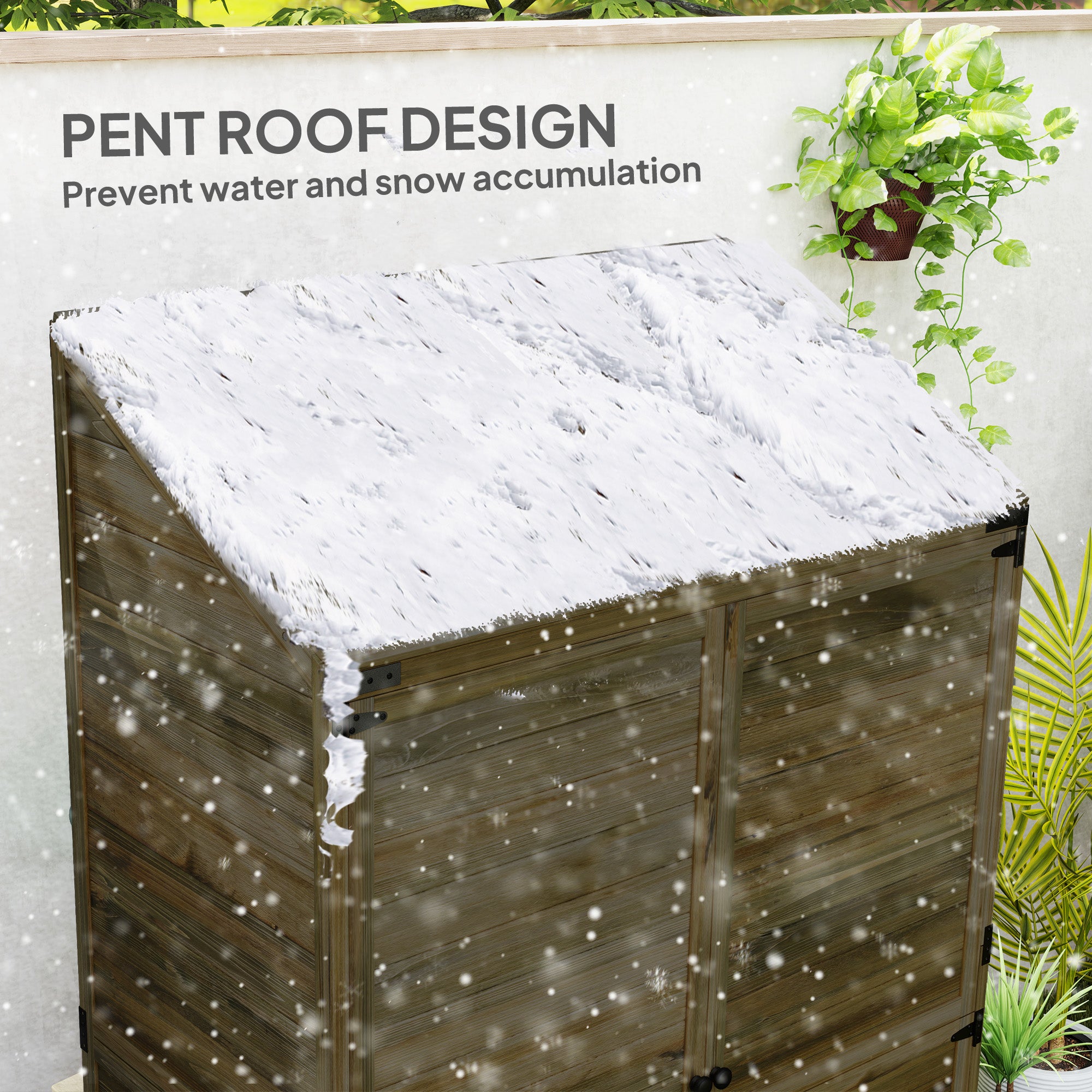 Outsunny 103.5 x 59 cm Wooden Garden Shed - Brown