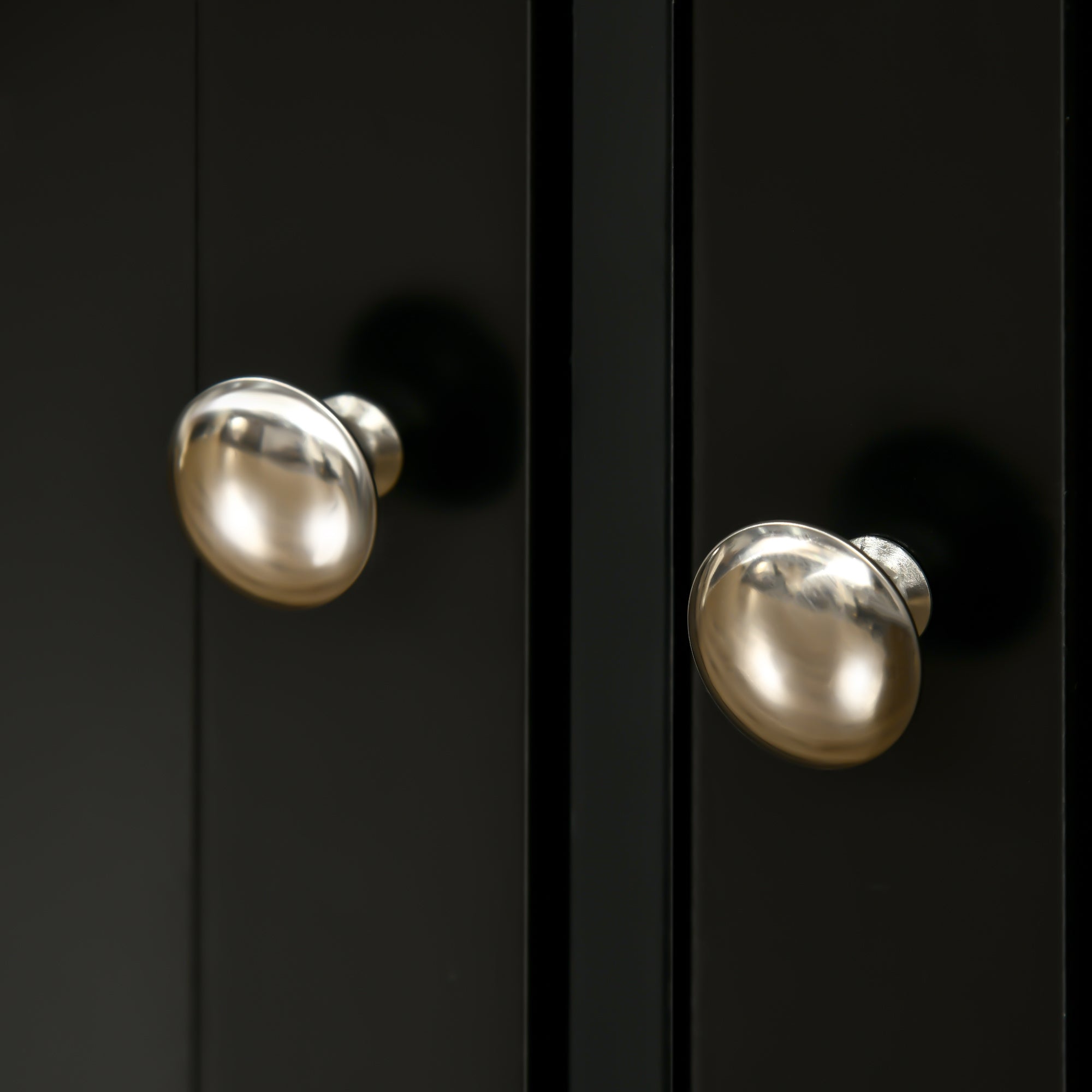 HOMCOM Sideboard with Rubberwood Top and Adjustable Shelves for Dining Room, Kitchen - Black