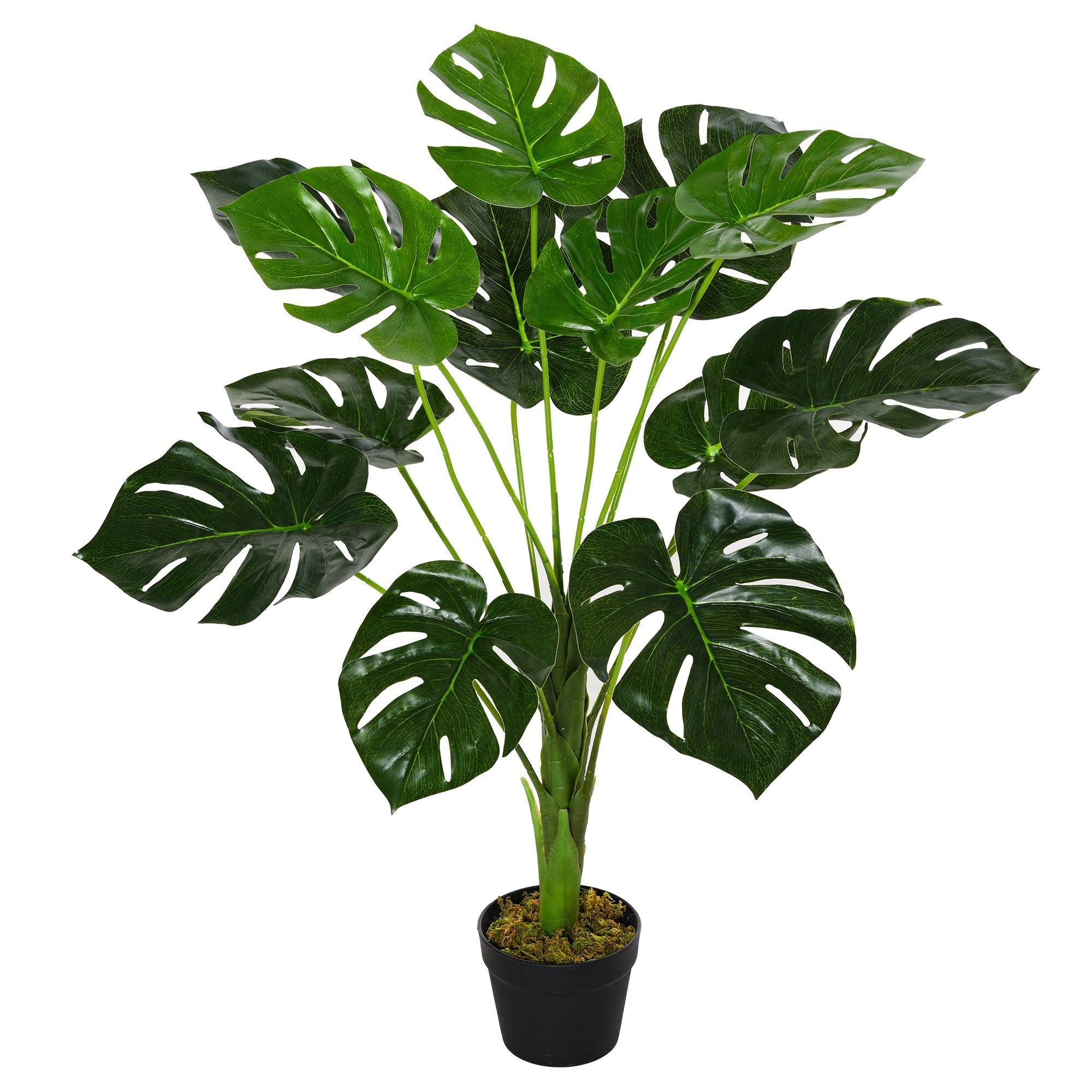 HOMCOM Decorative Artificial Monstera Plants in Pot Fake Plants for Home Indoor Decor, 85cm