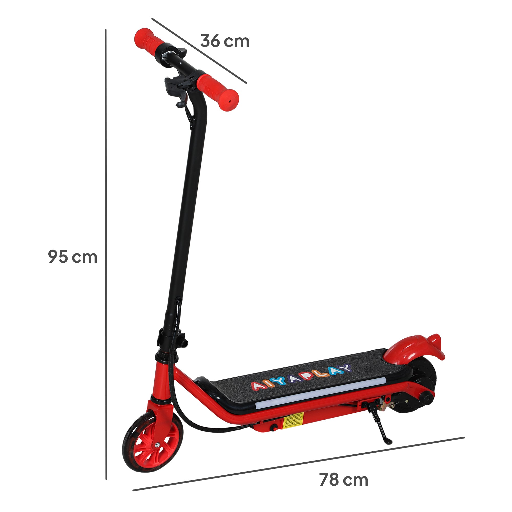AIYAPLAY Electric Scooter for Kids Aged 6-14 Years, with Colourful Lights, Red