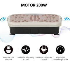 HOMCOM Vibration Plate Exercise Machine, Quiet Vibrating Plate for Weight Loss and Lymphatic Drainage with Resistance Bands, Remote Control, 99 Speed Levels