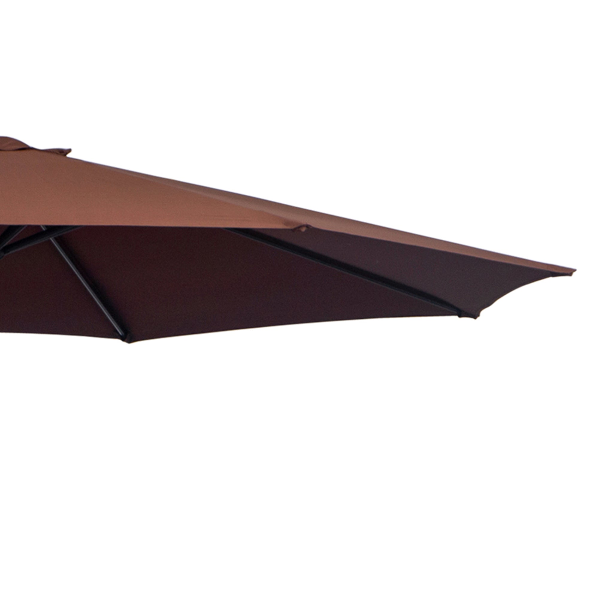 Outsunny 3m Hanging Umbrella Parasol-Coffee