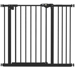 PawHut Adjustable Safety Gate w/ One Extensions, Four Adjustable Screws, Black