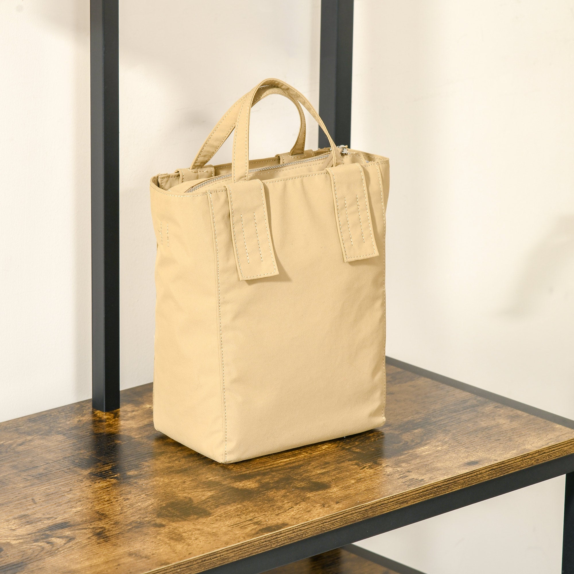 HOMCOM Coat Rack Stand, Free Standing Hall Tree, Coat Stand with Hooks, Bench and Shoe Rack, 100cm x 38.5cm x 185.5cm, Industrial Style, Rustic Brown and Black