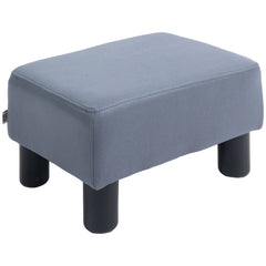 HOMCOM Microfiber Cloth Footstool, Small Foot Rest, Rectangle Sofa Stool for Bedroom Living Room, Grey