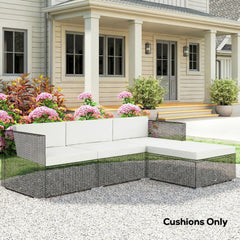 Outsunny 7-Piece Patio Furniture Cushions, Outdoor Loveseat Cushion with Removable Covers for Rattan Furniture, 60x60 cm, Cream