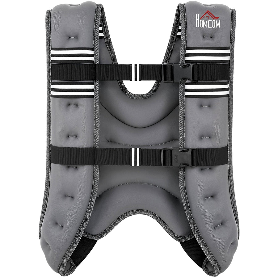 HOMCOM 10KG Weighted Vest, Running Weight Vest with Adjustable Strap, Convenient Pocket and Reflective Strips for Men and Women