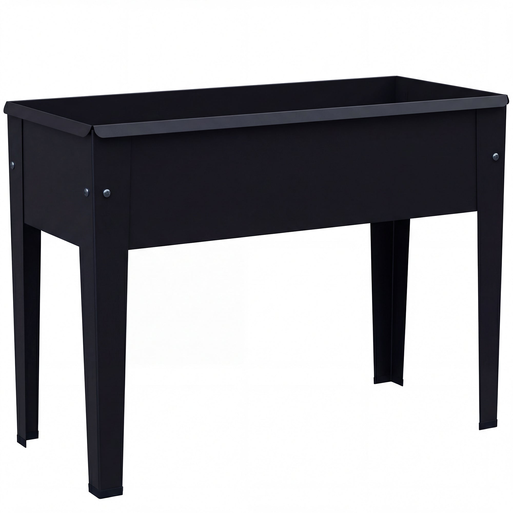 Outsunny Raised Planter, Metal Raised Garden Bed on Legs with Drainage Hole and Foot Covers, Black