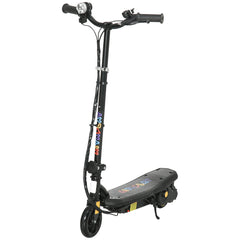 HOMCOM Foldable Electric Scooter, with LED Lights, for Ages 7-14 Years, Black