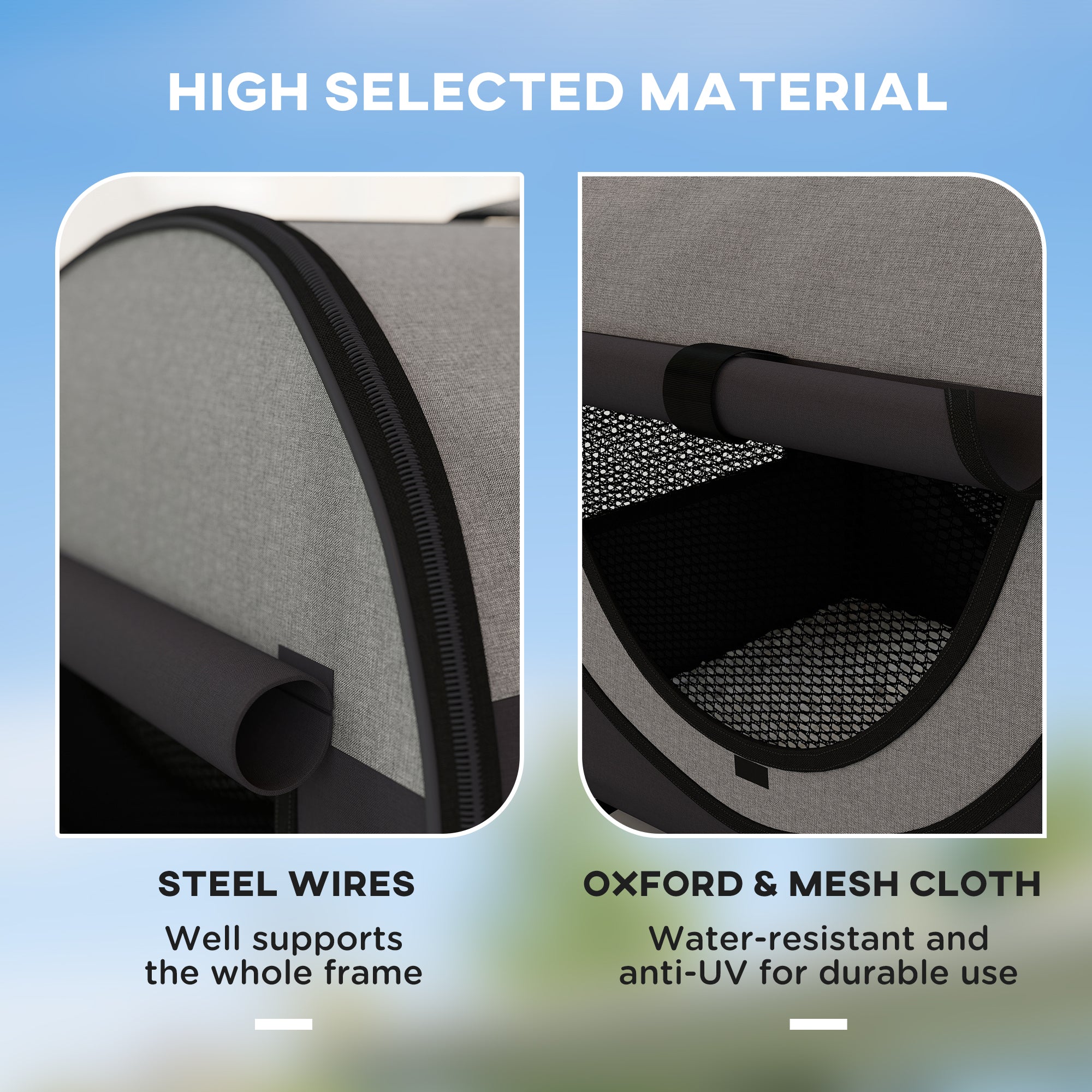 Pawhut Folding Fabric Soft Pet Crate, 46Lx36Wx41H cm - Black