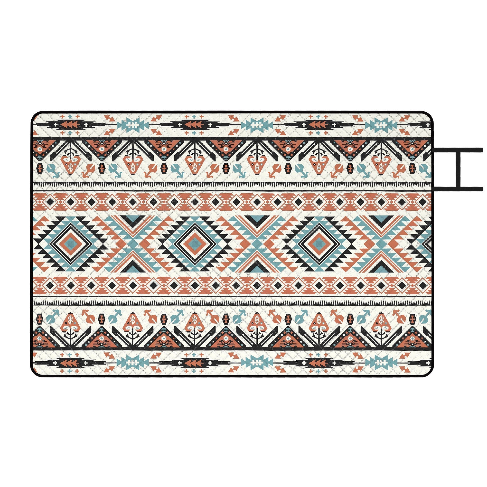 Outsunny Picnic Blanket, 300x200CM Large Beach Blanket Outdoor Picnic Mat with Integrated Strap for Camping, Mix-Colour
