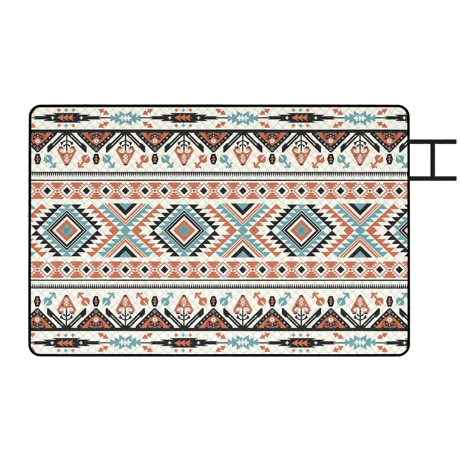 Outsunny Picnic Blanket, 300x200CM Large Beach Blanket Outdoor Picnic Mat with Integrated Strap for Camping, Mix-Colour