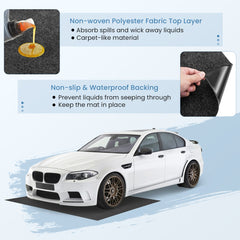 Absorbent Oil Spill Parking Mat Includes Double Sided Tape-S