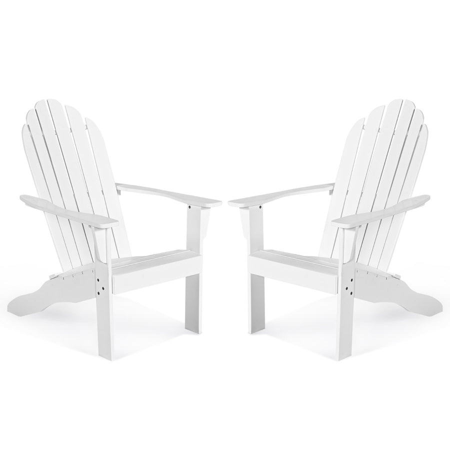 Acacia Wood Adirondack Lounger Chair Set of 2 with Slatted Seating