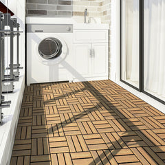Acacia Wood Interlocking Floor Tiles for Terrace and Balcony