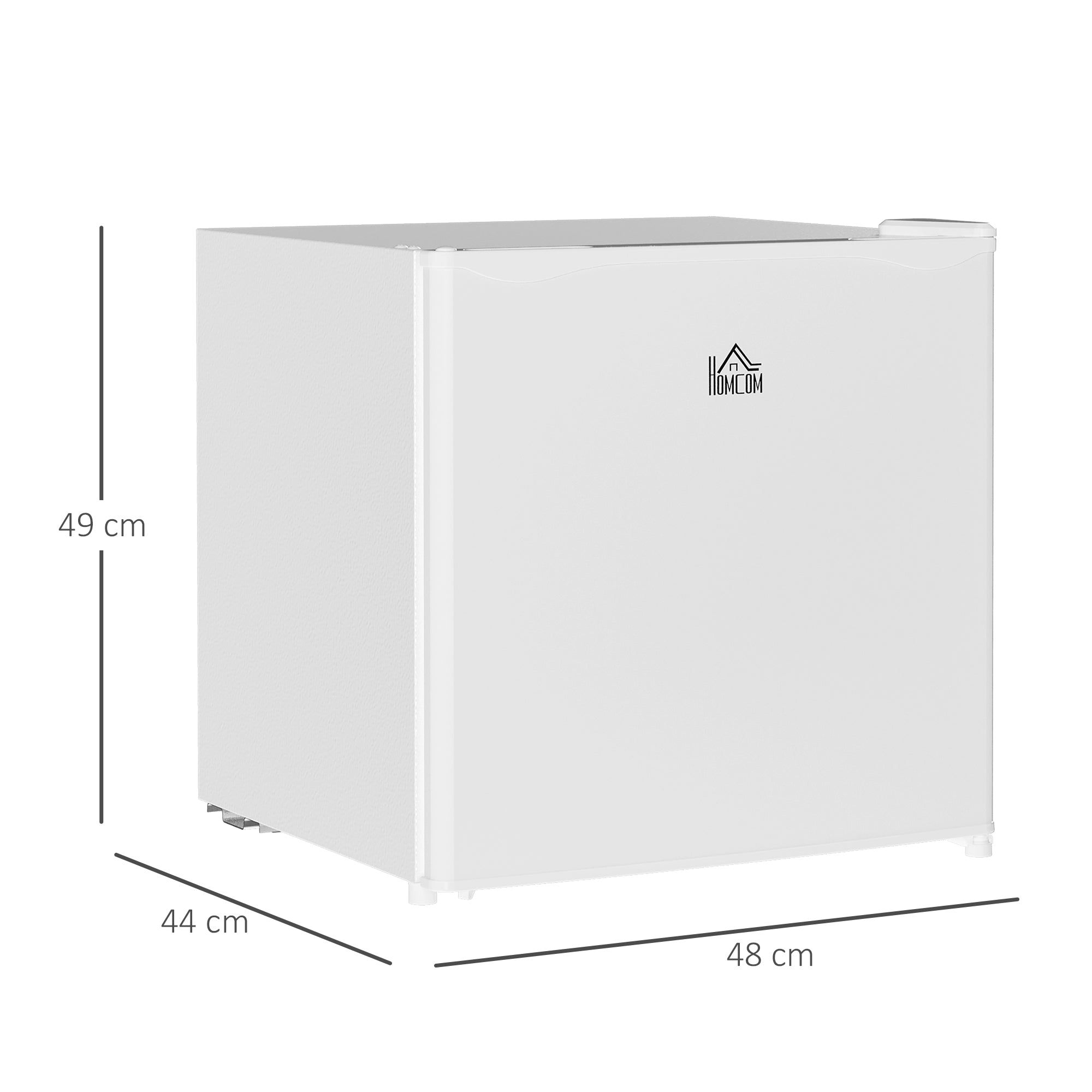HOMCOM 46 Litre Table Top Mini Fridge, Small Fridge with Ice Box, Reversible Door, Adjustable Temperature and Legs for Bedrooms, Home Office, Cream