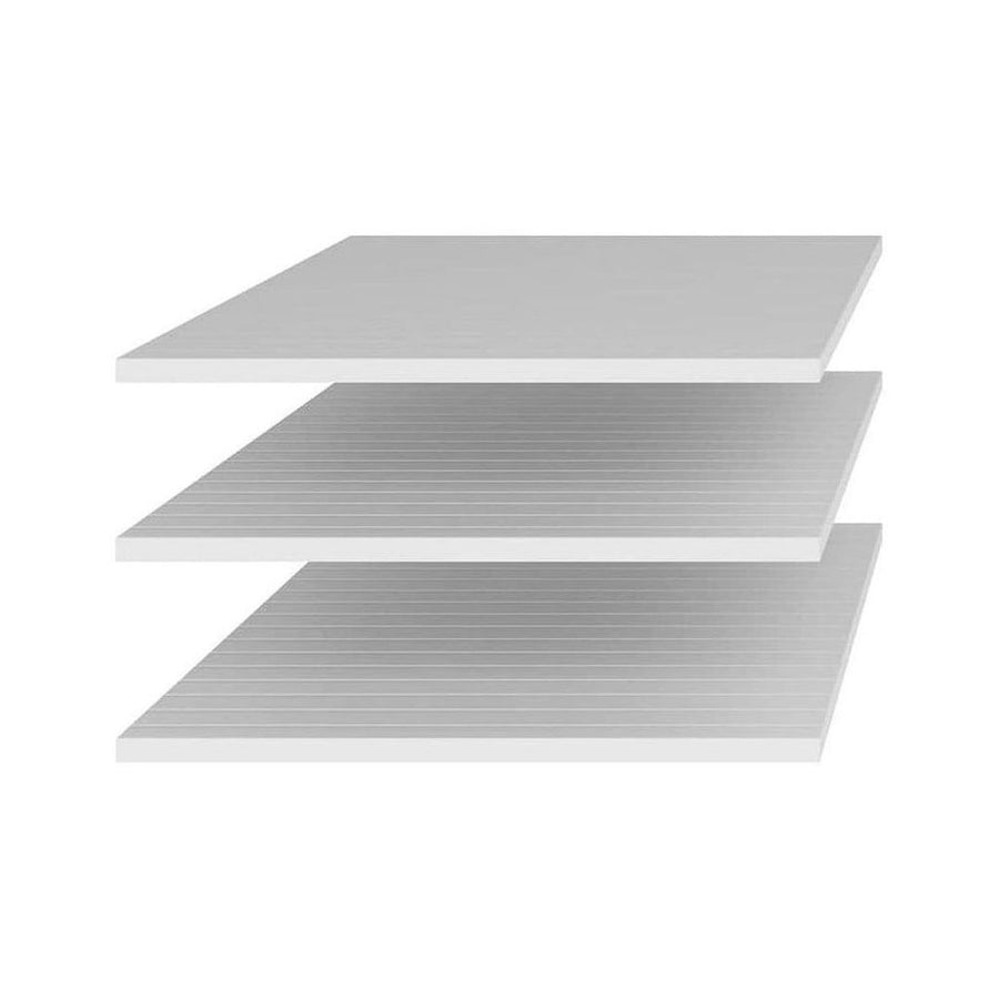 Additional Shelves [Sigma Sliding Door Wardrobe] shown as three stacked white rectangular boards