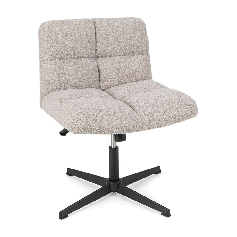 Adjustable Armless Office Chair with Imitation Lamb Fleece in grey on a white background