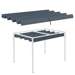 Outsunny Pergola Cover Roof, 2.86 x 2.45 m Retractable Sun Shade Top for 3 x 2m Pergola Frame, UV30+ Protected, Dark Grey