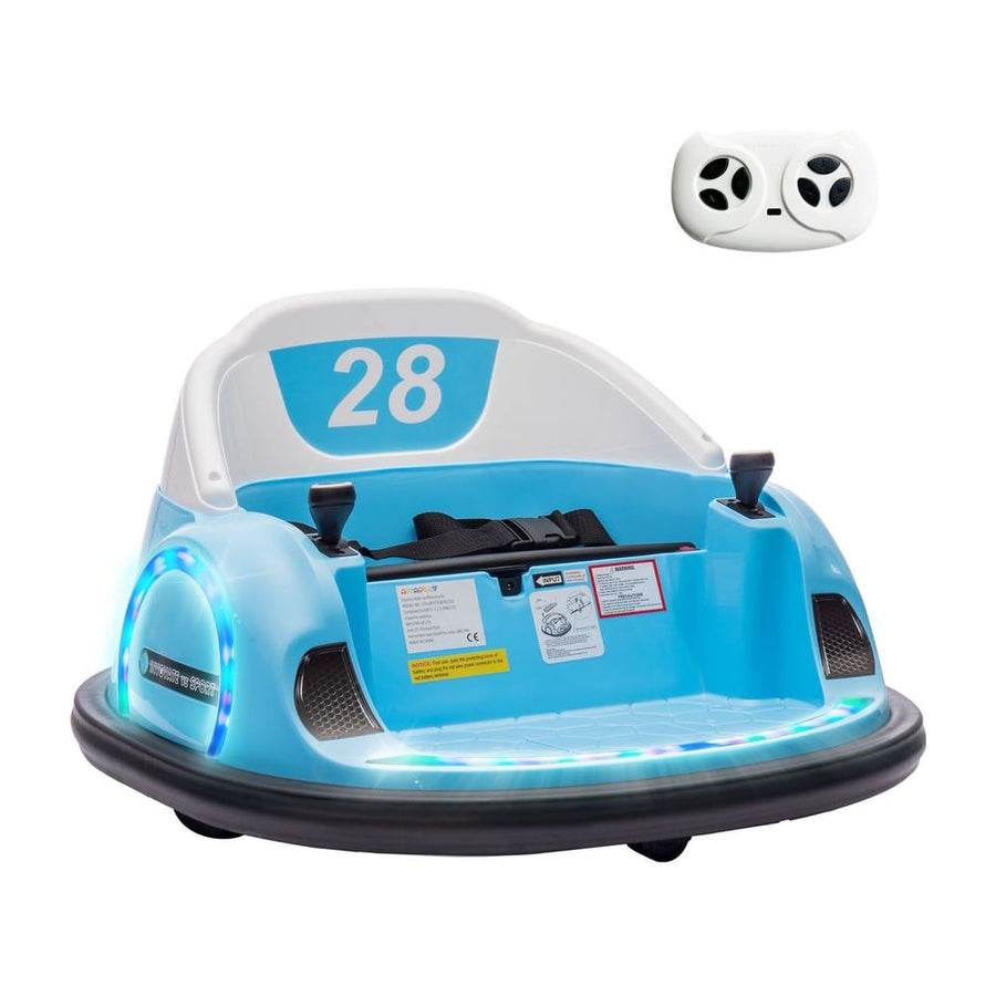 AIYAPLAY 360 degrees Rotation Kids Bumper Car in Light Blue
