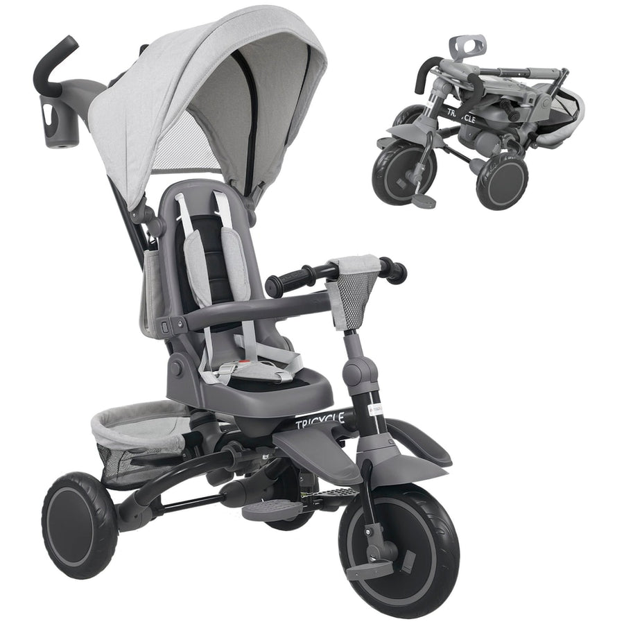 AIYAPLAY 6 in 1 Foldable Kids Trike in Grey
