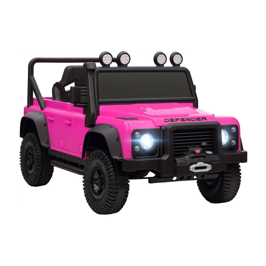 AIYAPLAY Kids Ride On Car with Remote Control, a pink electric jeep for children, front three-quarter view