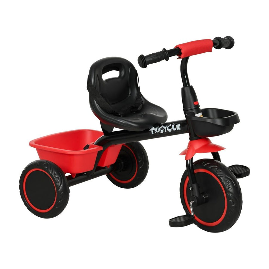 AIYAPLAY Kids Trike for 2-5 Years with Adjustable Seat in Red