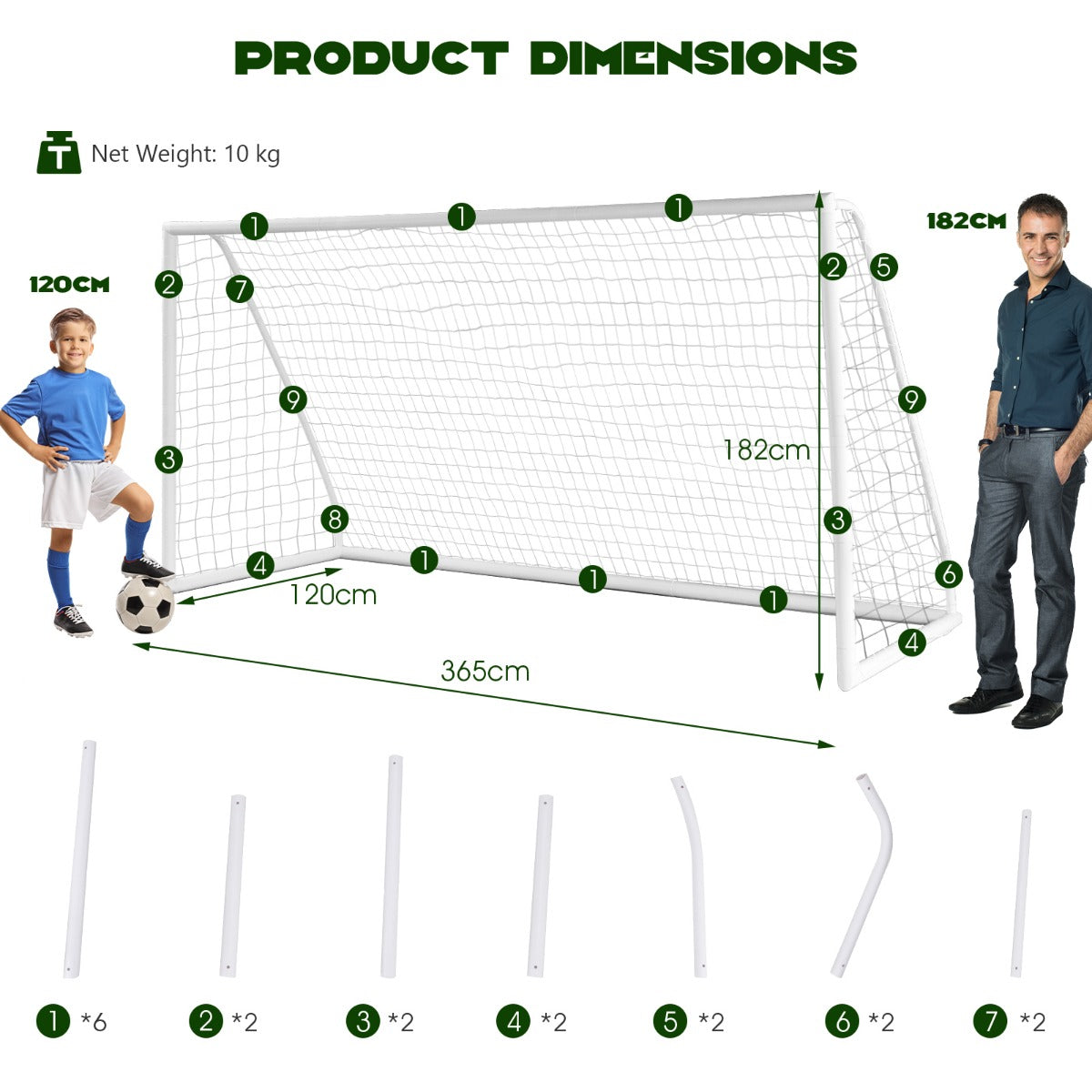 All-Weather Soccer Goal with Strong PVC Frame and High-Strength Netting