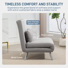 HOMCOM Single Snow Flannel Chair Bed - Grey