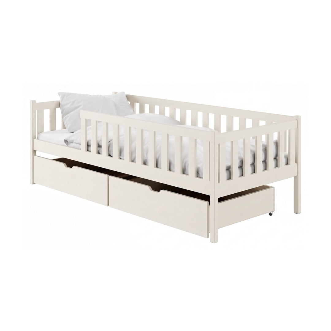Wooden Single Bed Antonio With Storage in Cotton, image 5