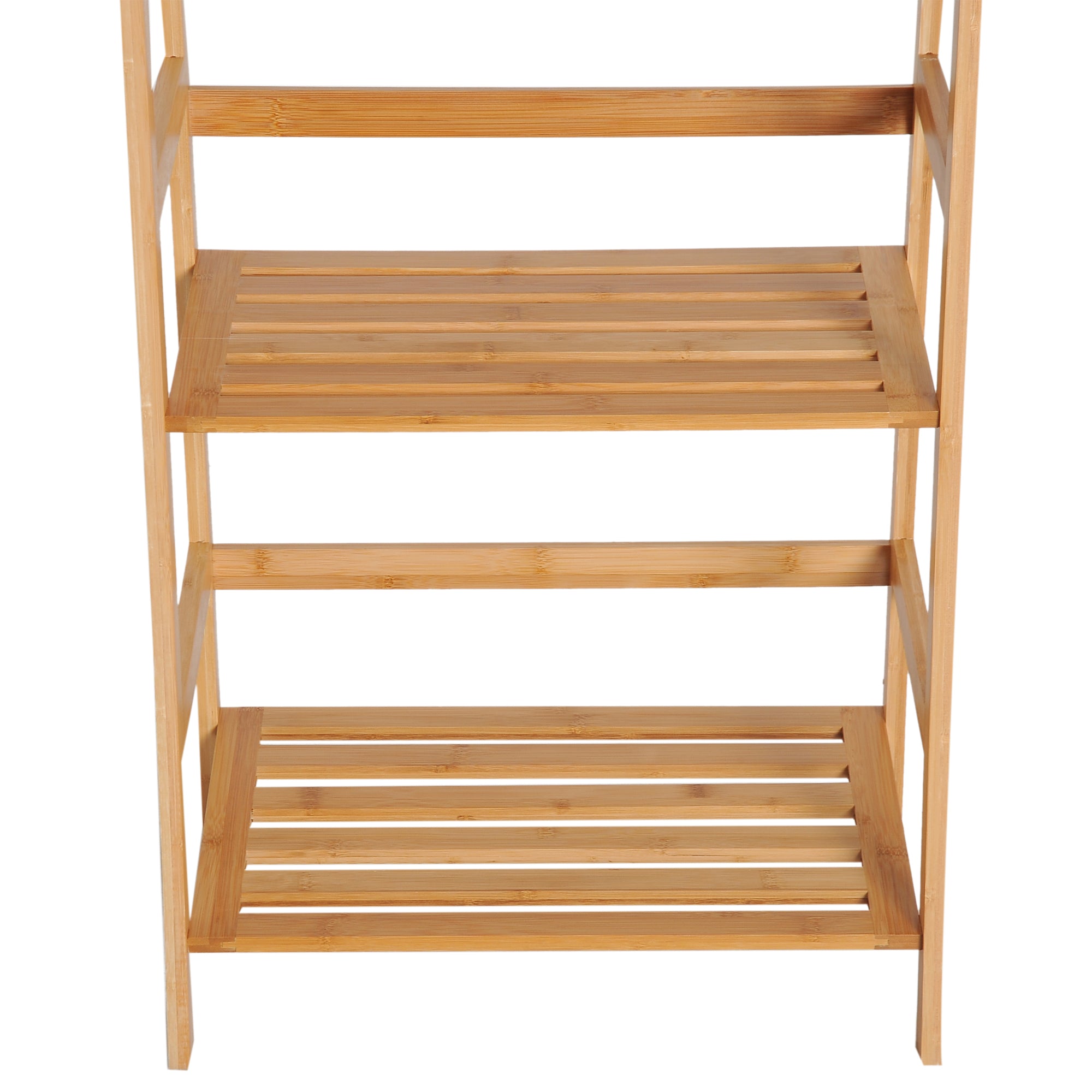 HOMCOM Bamboo Ladder Shelf, 4-Tier Bookshelf, Freestanding Bookcase for Living Room, Study, Bedroom, Home Office, 48 x 31.5 x 120cm, Natural Wood Effect
