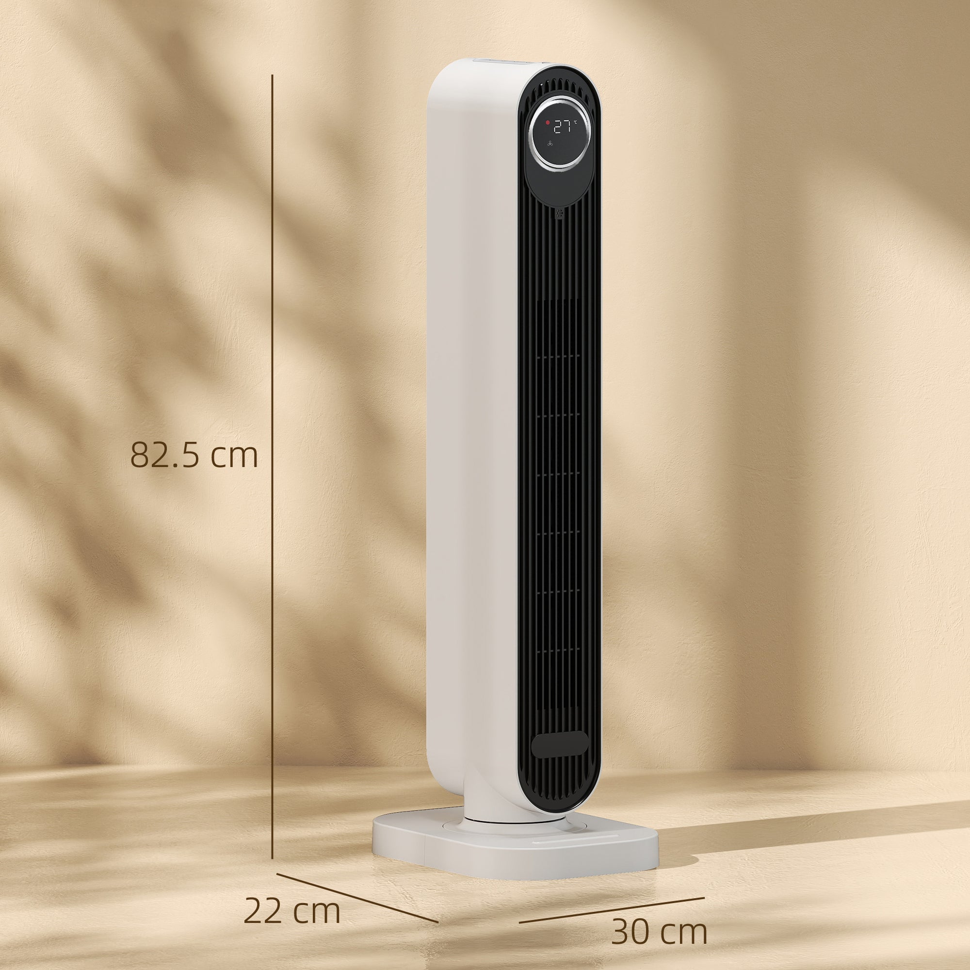 HOMCOM 2000W Ceramic Electric Heater with Fan, Timer, Oscillation - White
