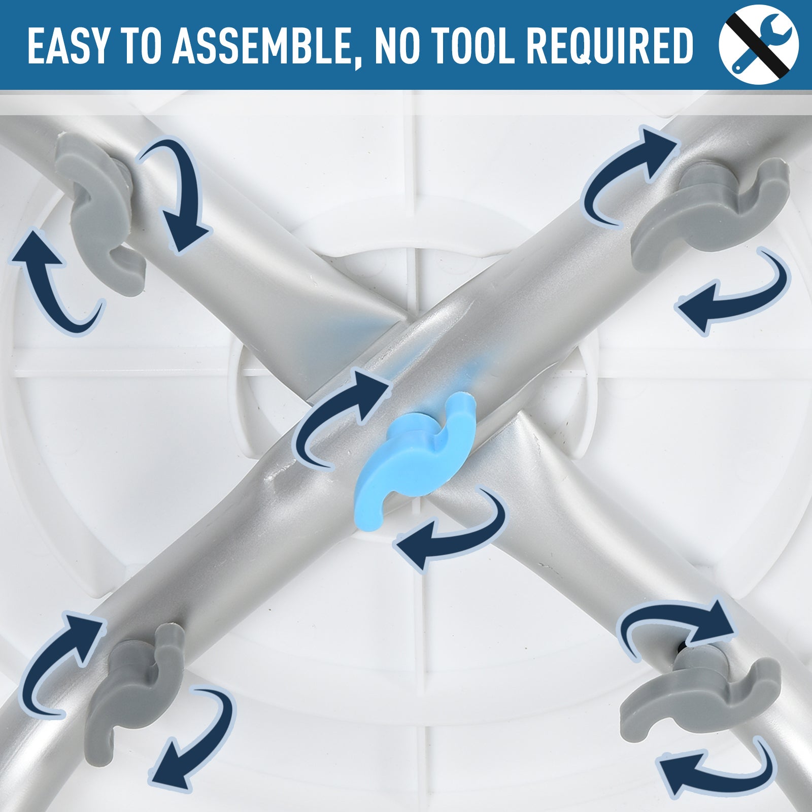 HOMCOM 360√Ç¬∞ Swivel Shower Chair, Height Adjustable Aluminium Shower Stool with Non-Slip Feet for Disabled, Elderly, Blue