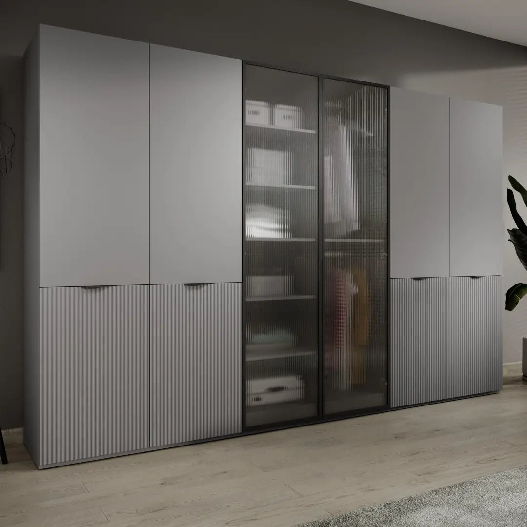 Lund Hinged Door Wardrobe 101cm [Flutes]