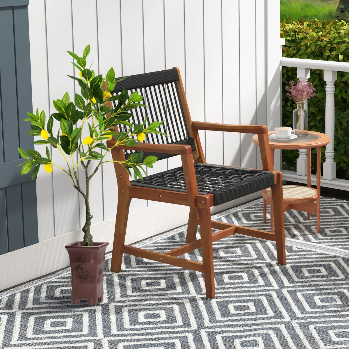 80/120/160cm Tall Fake Lemon Plant with Lemon Fruits and Cement Pot-0.8M