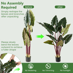 Artificial Rainbow Taro Tree 160cm Tall Fake Pre-potted Plant-1 Pack