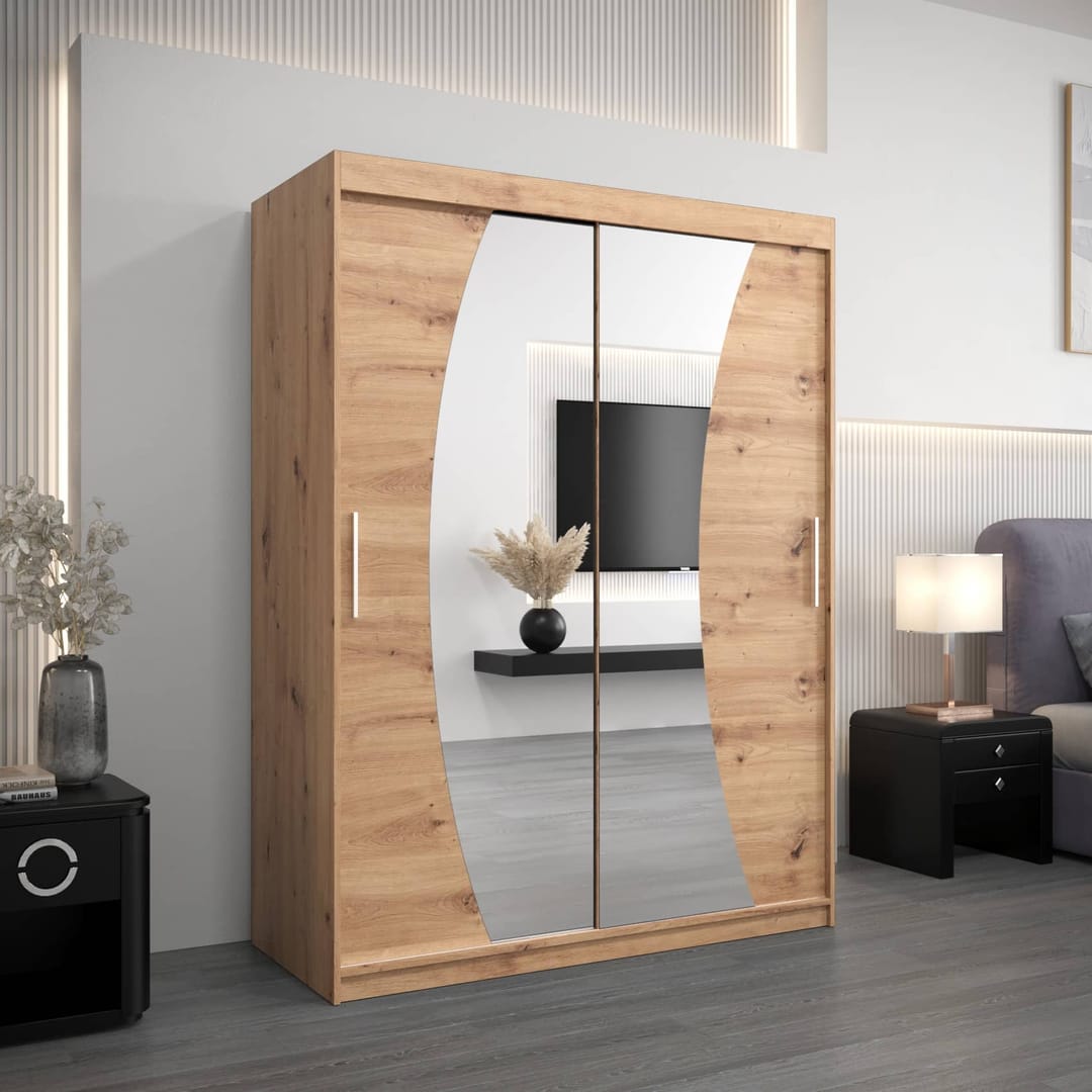 Wave Sliding Door Wardrobe 150cm