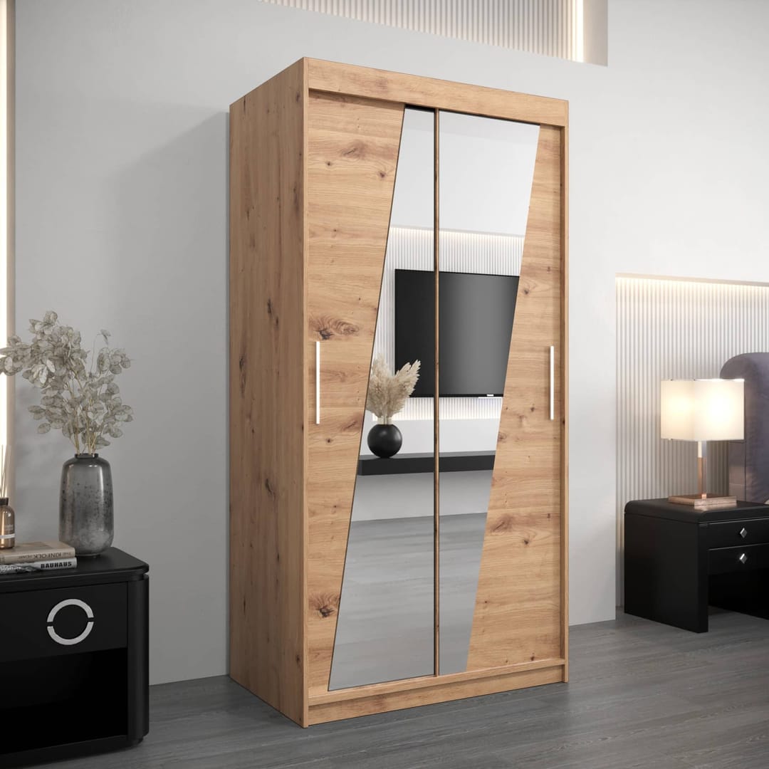 Rhomb Sliding Door Wardrobe 100cm - product image 8