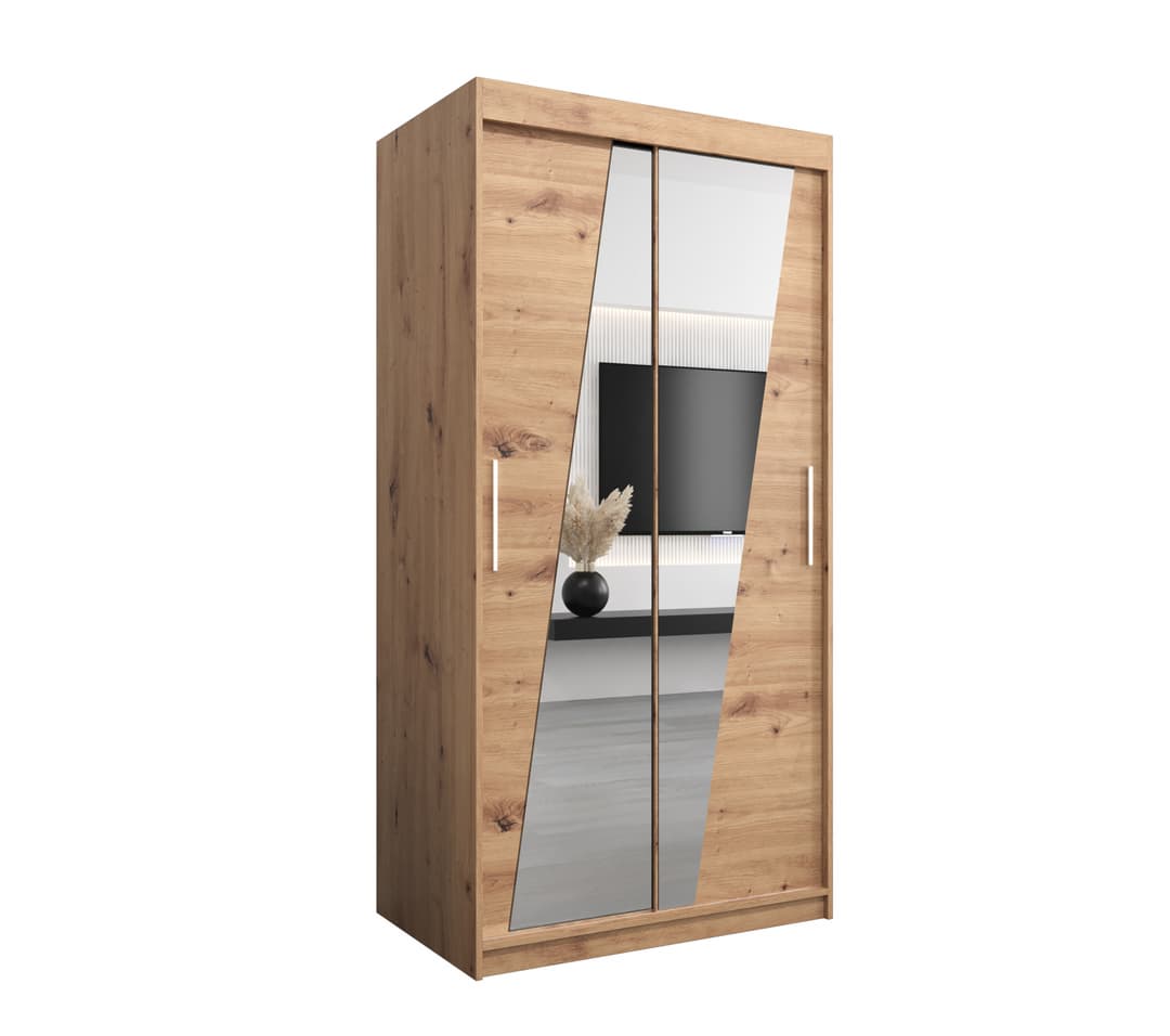Rhomb Sliding Door Wardrobe 100cm