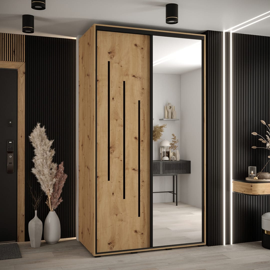 Cannes IX Sliding Door Wardrobe 130cm