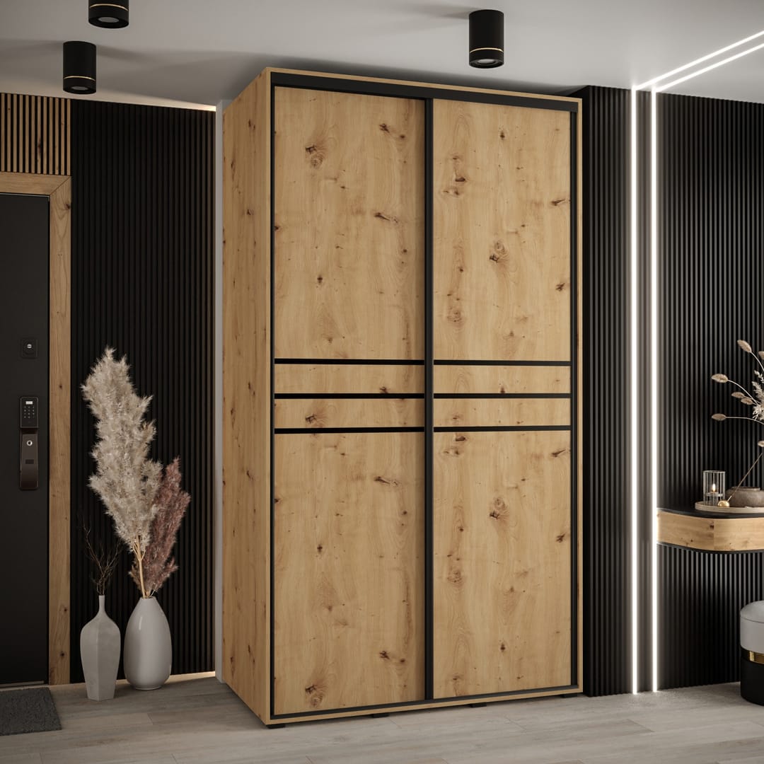 Cannes X Sliding Door Wardrobe 130cm
